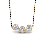 Load image into Gallery viewer, 3-Halo-Diamond-Heart-Mangalsutra