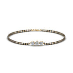 Load image into Gallery viewer, 3 Heart Diamond Bracelet Mangalsutra
