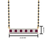 Load image into Gallery viewer, 3-Row-Bar-Diamond-Mangalsutra-Pendant-With-Pink-Sapphire