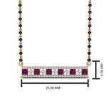 Load image into Gallery viewer, 3-Row-Bar-Diamond-Mangalsutra-Pendant-With-Pink-Sapphire

