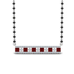 Load image into Gallery viewer, 3-Row-Bar-Diamond-Mangalsutra-Pendant-With-Ruby