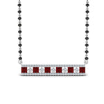 Load image into Gallery viewer, 3-Row-Bar-Diamond-Mangalsutra-Pendant-With-Ruby

