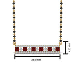 Load image into Gallery viewer, 3-Row-Bar-Diamond-Mangalsutra-Pendant-With-Ruby