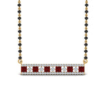Load image into Gallery viewer, 3-Row-Bar-Diamond-Mangalsutra-Pendant-With-Ruby