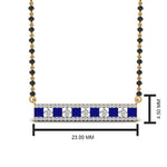 Load image into Gallery viewer, 3-Row-Bar-Diamond-Mangalsutra-Pendant-With-Sapphire