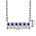 Load image into Gallery viewer, 3-Row-Bar-Diamond-Mangalsutra-Pendant-With-Sapphire
