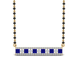 Load image into Gallery viewer, 3-Row-Bar-Diamond-Mangalsutra-Pendant-With-Sapphire
