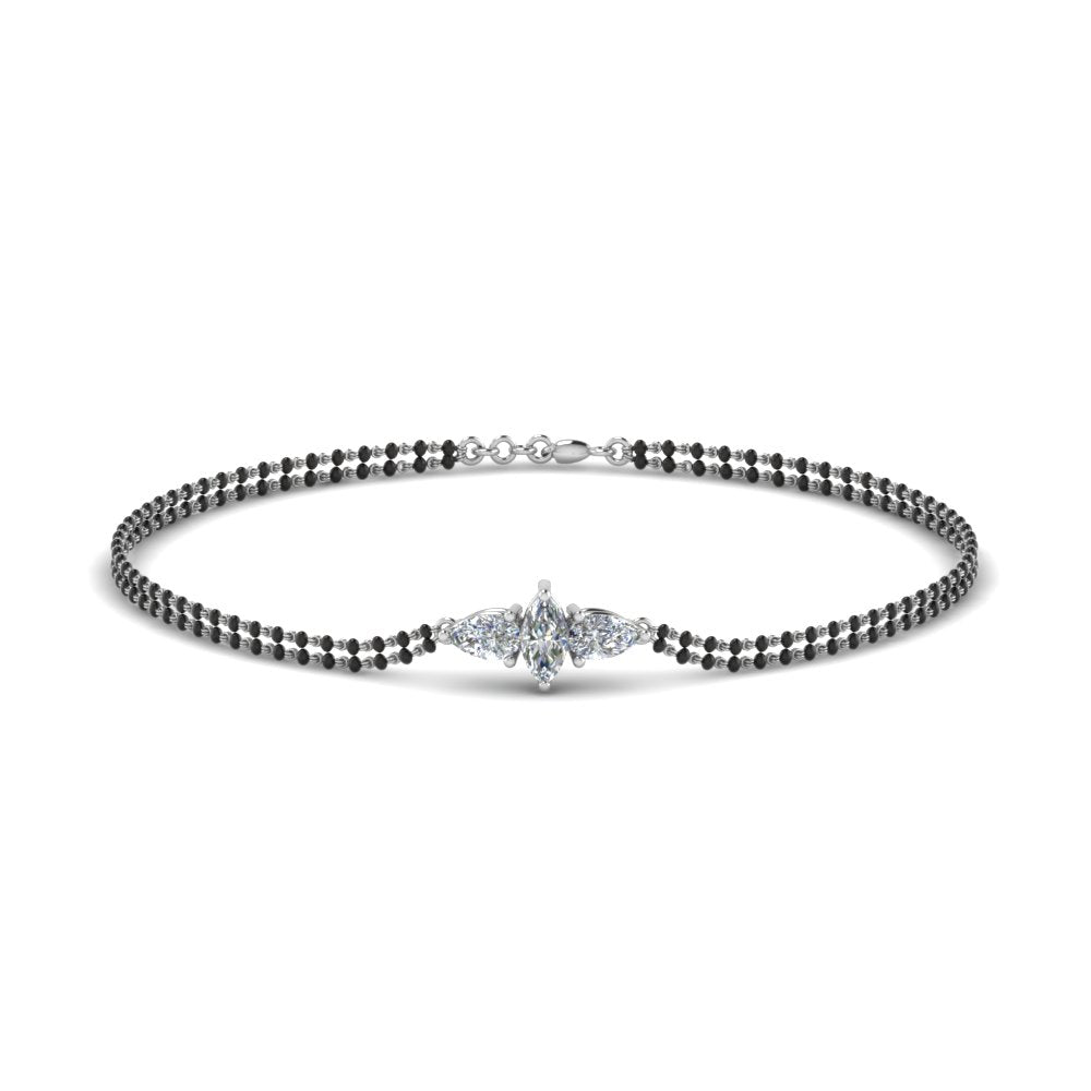 3 Stone Diamond Mangalsutra Bracelet