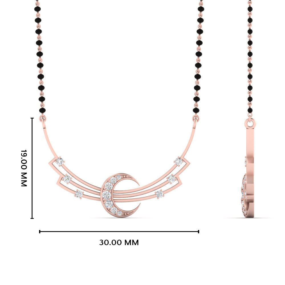 Delicate Half Moon Diamond Mangalsutra