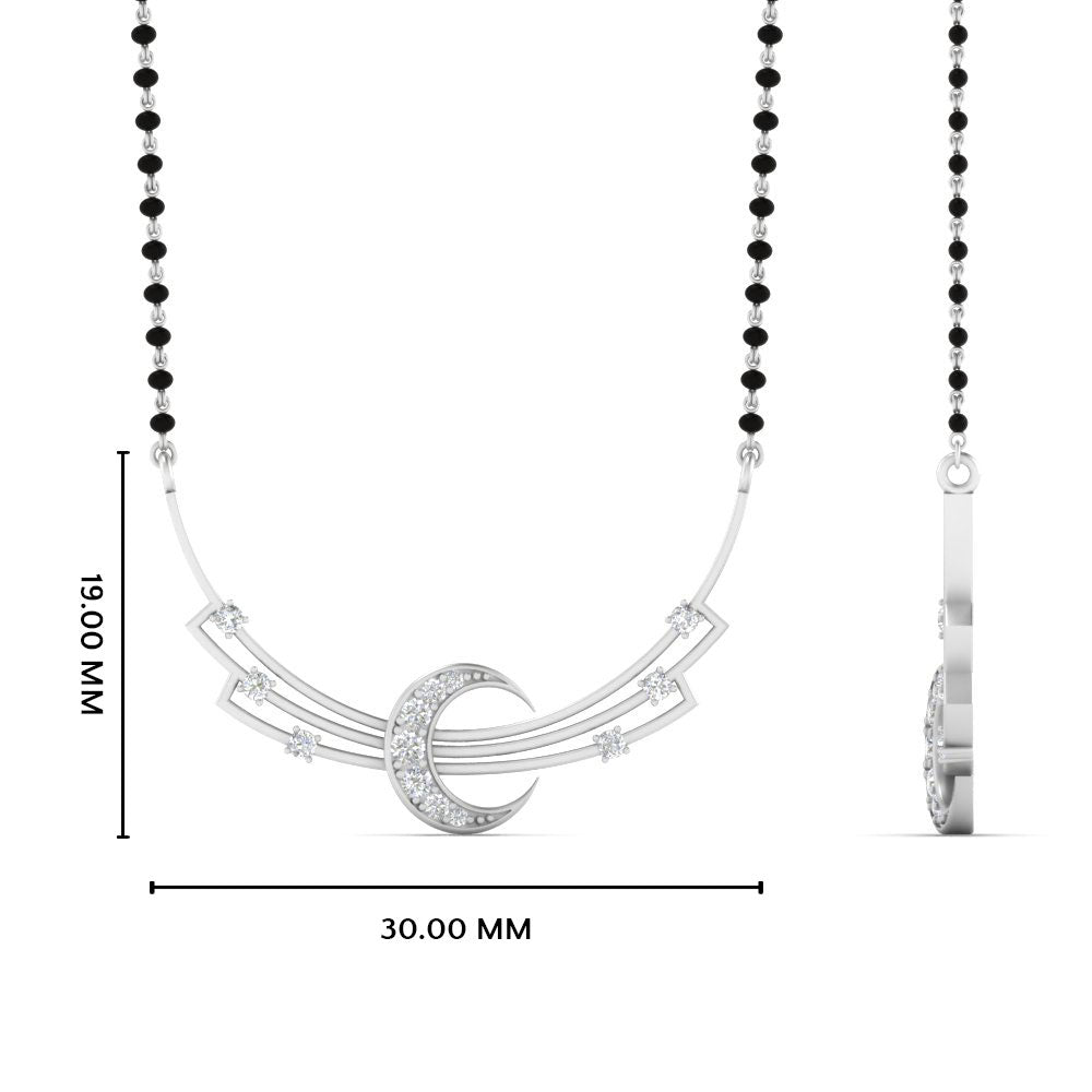 Delicate Half Moon Diamond Mangalsutra