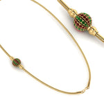 Load image into Gallery viewer, Ball Design Emerald & Ruby Gemstone Thali Chain Mugappu