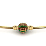 Load image into Gallery viewer, Ball Design Emerald & Ruby Gemstone Thali Chain Mugappu