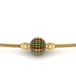 Load image into Gallery viewer, Ball Design Emerald &amp; Ruby Gemstone Thali Chain Mugappu
