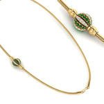 Load image into Gallery viewer, Ball Design Emerald Thali Chain Mugappu With Diamond