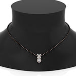 Load image into Gallery viewer, Pear Halo Diamond Mangalsutra Pendant With Marquise