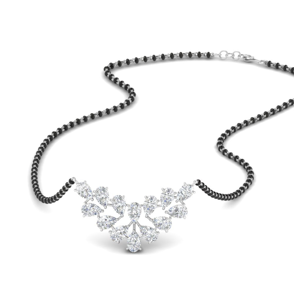 Short Nallapusalu With Pear Diamond Pendant