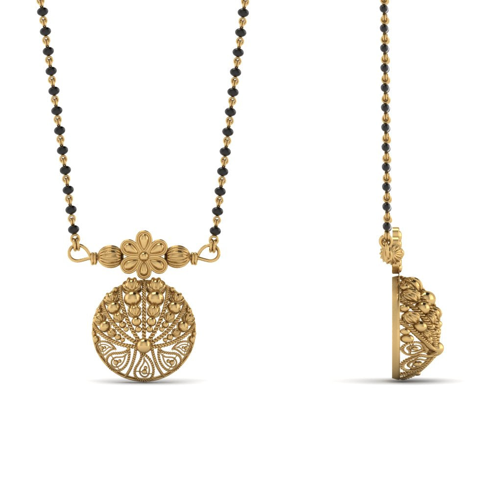 Antique Design Wati Floral Mangalsutra