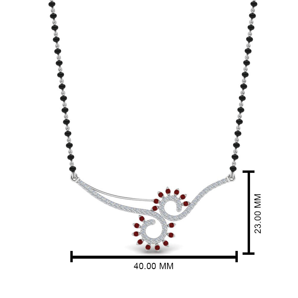 Ruby Beautiful Black Beads Mangalsutra Chain