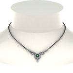 Load image into Gallery viewer, Beautiful-Diamond-Bead-Mangalsutra-With-Emerald
