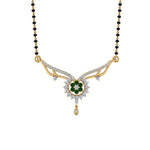 Load image into Gallery viewer, Beautiful-Diamond-Bead-Mangalsutra-With-Emerald