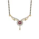 Load image into Gallery viewer, Beautiful-Diamond-Bead-Mangalsutra-With-Pink-Sapphire