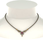 Load image into Gallery viewer, Beautiful-Diamond-Bead-Mangalsutra-With-Pink-Sapphire