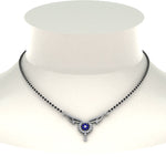 Load image into Gallery viewer, Beautiful-Diamond-Bead-Mangalsutra-With-Sapphire