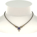 Load image into Gallery viewer, Beautiful-Diamond-Bead-Mangalsutra-With-Sapphire