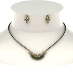 Load image into Gallery viewer, Beautiful-Diamond-Mangalsutra-Earring-Set-With-Emerald