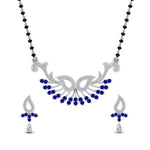 Load image into Gallery viewer, Beautiful-Diamond-Mangalsutra-Earring-Set-With-Sapphire