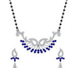 Load image into Gallery viewer, Beautiful-Diamond-Mangalsutra-Earring-Set-With-Sapphire
