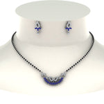 Load image into Gallery viewer, Beautiful-Diamond-Mangalsutra-Earring-Set-With-Sapphire