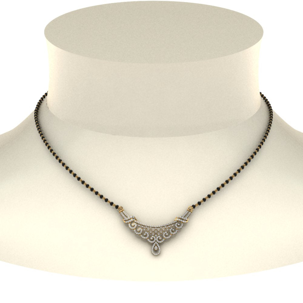 Women Small Diamond Necklace Mangalsutra