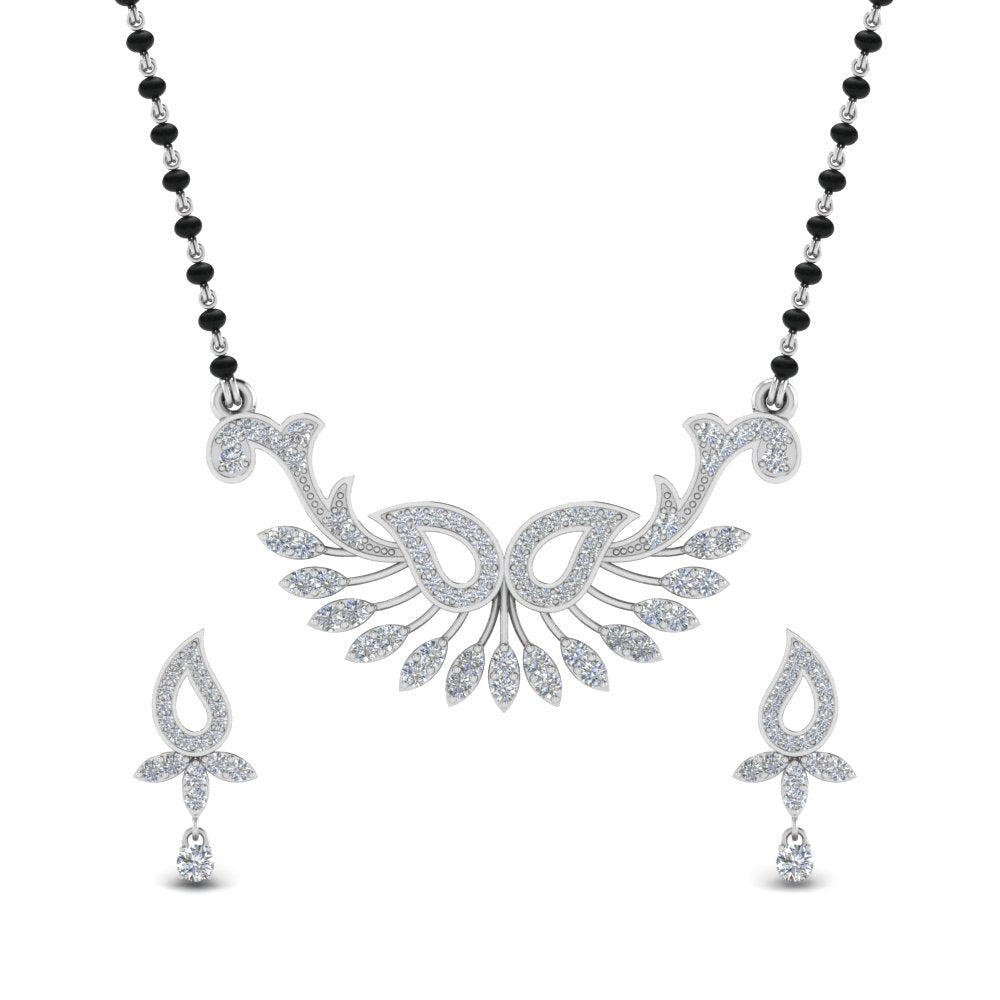 Beautiful-Diamond-Mangalsutra-Earring-Set