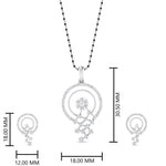 Load image into Gallery viewer, Circle-Pave-Diamond-Mangalsutra-Pendant-And-Earrings