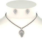 Load image into Gallery viewer, Circle-Pave-Diamond-Mangalsutra-Pendant-And-Earrings