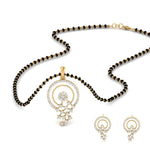 Load image into Gallery viewer, Circle-Pave-Diamond-Mangalsutra-Pendant-And-Earrings