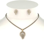 Load image into Gallery viewer, Circle-Pave-Diamond-Mangalsutra-Pendant-And-Earrings