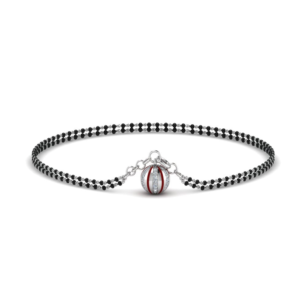 Classic Ball Diamond Mangalsutra Bracelet