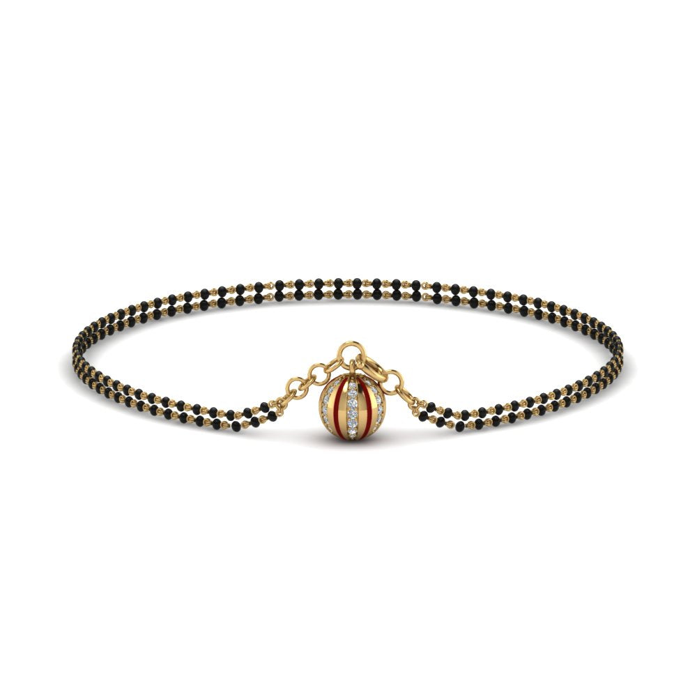 Classic Ball Diamond Mangalsutra Bracelet