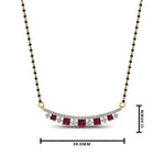 Load image into Gallery viewer, Curved Bar Pink Sapphire Mangalsutra