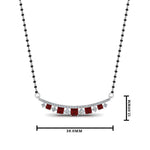 Load image into Gallery viewer, Curved Bar Ruby Mangalsutra