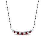 Load image into Gallery viewer, Curved-Bar-Diamond-Mangalsutra-With-Ruby