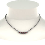 Load image into Gallery viewer, Curved-Bar-Diamond-Mangalsutra-With-Ruby