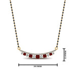 Load image into Gallery viewer, Curved Bar Ruby Mangalsutra