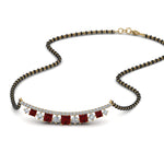 Load image into Gallery viewer, Curved-Bar-Diamond-Mangalsutra-With-Ruby