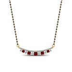 Load image into Gallery viewer, Curved-Bar-Diamond-Mangalsutra-With-Ruby