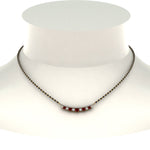 Load image into Gallery viewer, Curved-Bar-Diamond-Mangalsutra-With-Ruby