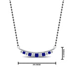 Load image into Gallery viewer, Curved Bar Blue Sapphire Mangalsutra