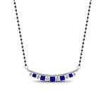 Load image into Gallery viewer, Curved-Bar-Diamond-Mangalsutra-With-Sapphire